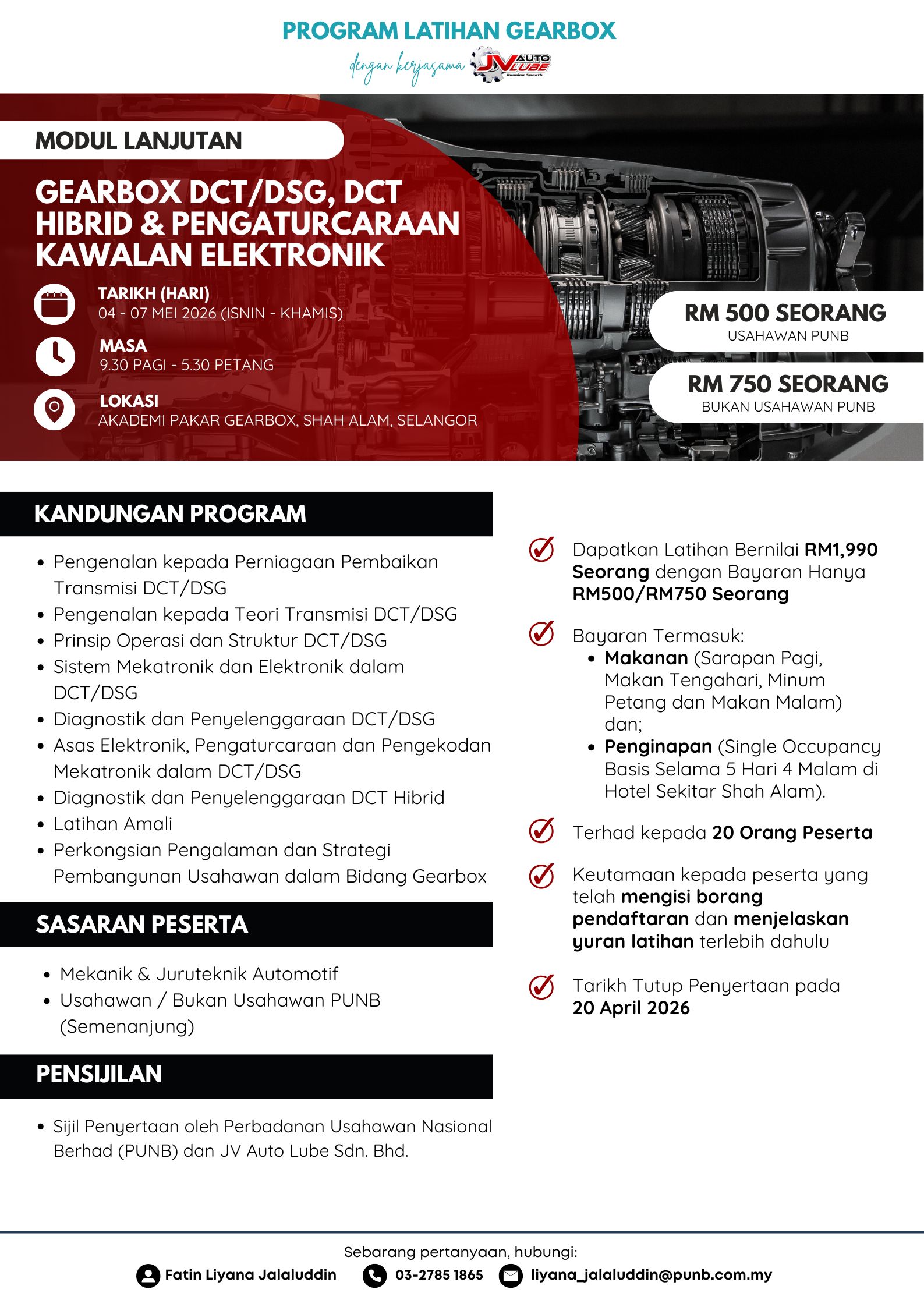 Program Latihan Gearbox - Modul Lanjutan [Selangor]
